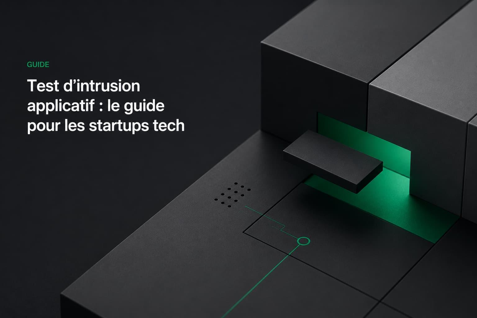 Blocs noirs imbriqués révélant une faille éclairée de vert et un tracé de circuit, à côté du titre de l'article et de la mention Guide.